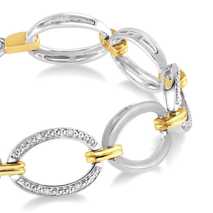 1/20 Ctw Round Cut Diamond Bracelet in Sterling Silver