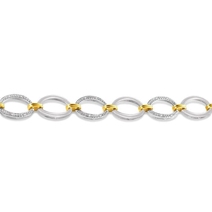Silver Oval Shape Diamond Fashion Bracelet