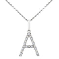 1/10 Ctw Initial 'A' Round Cut Diamond Fashion Pendant With Chain in Sterling Silver
