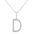 1/10 Ctw Initial 'D' Round Cut Diamond Fashion Pendant With Chain in Sterling Silver