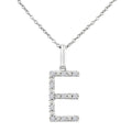 1/10 Ctw Initial 'E' Round Cut Diamond Fashion Pendant With Chain in Sterling Silver