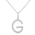 1/10 Ctw Initial 'G' Round Cut Diamond Fashion Pendant With Chain in Sterling Silver