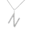1/10 Ctw Initial 'N' Round Cut Diamond Fashion Pendant With Chain in Sterling Silver