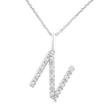 Silver Block 'N' Initial Diamond Pendant
