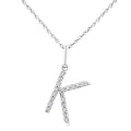 1/20 Ctw Initial 'K' Round Cut Diamond Fashion Pendant With Chain in Sterling Silver