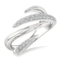 1/10 Ctw Open Center Claw Round Cut Diamond Bold Fashion Band in Sterling Silver