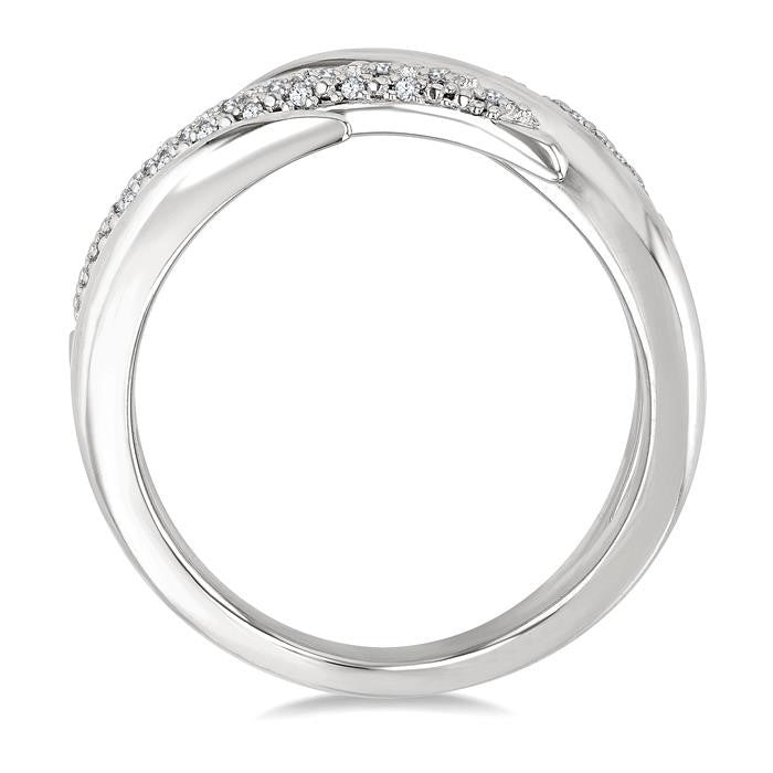 1/10 Ctw Open Center Claw Round Cut Diamond Bold Fashion Band in Sterling Silver