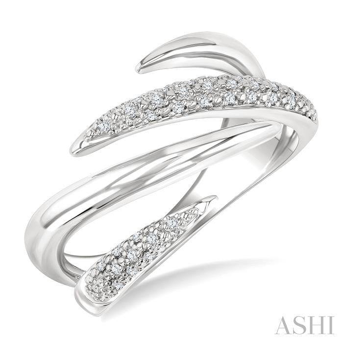 Silver Spiral Bold Diamond Fashion Band