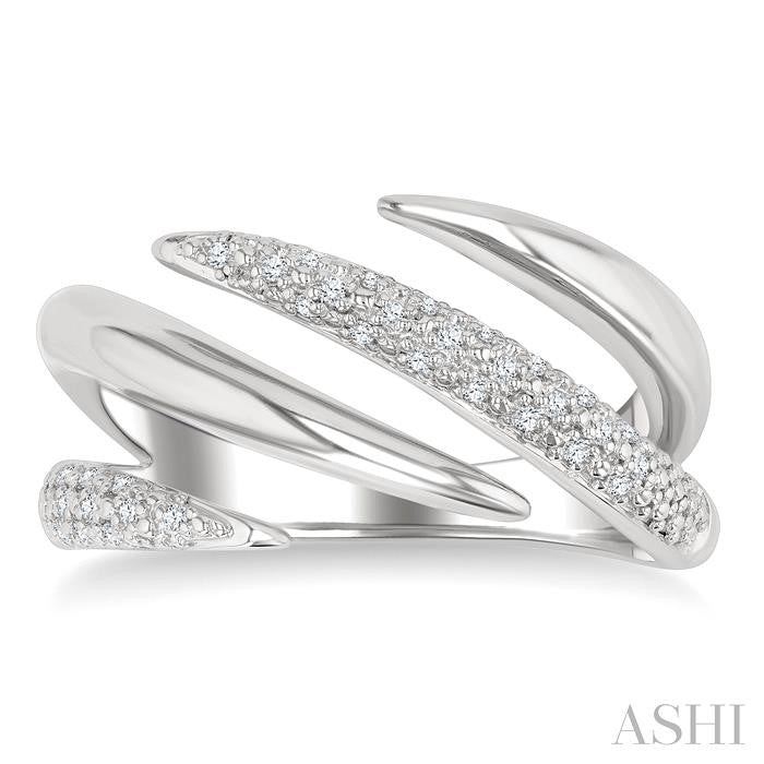 Silver Spiral Bold Diamond Fashion Band