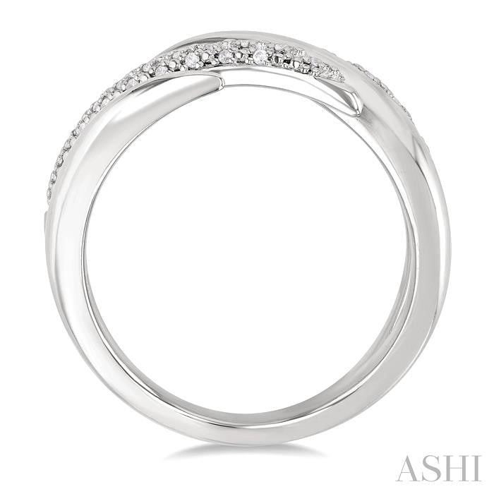 Silver Spiral Bold Diamond Fashion Band