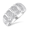 Silver Bold Diamond Wide Band