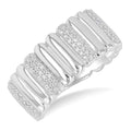 Silver Bold Diamond Wide Band