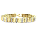 1/6 Ctw Bold Ribbed Round Cut Diamond Pirouette Fashion Bracelet in Yellow Gold Vermeil