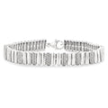 Silver Bold Ribbed Diamond Fashion Bracelet