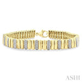 1/6 Ctw Bold Ribbed Round Cut Diamond Pirouette Fashion Bracelet in Yellow Gold Vermeil