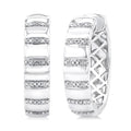 Silver Bold Diamond Fashion Hoop Earrings