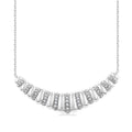 1/10 Ctw Ribbed Dome Shape Round Cut Diamond Bold Fashion Pendant With Chain in Sterling Silver