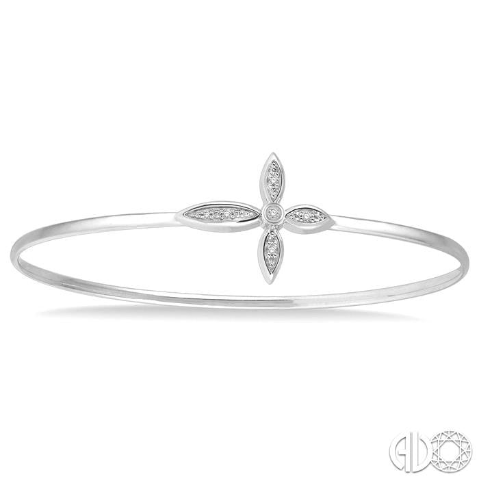Silver Cross Diamond Flex Fashion Bangle