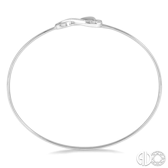 Silver Heart Shape Diamond Flex Fashion Bangle
