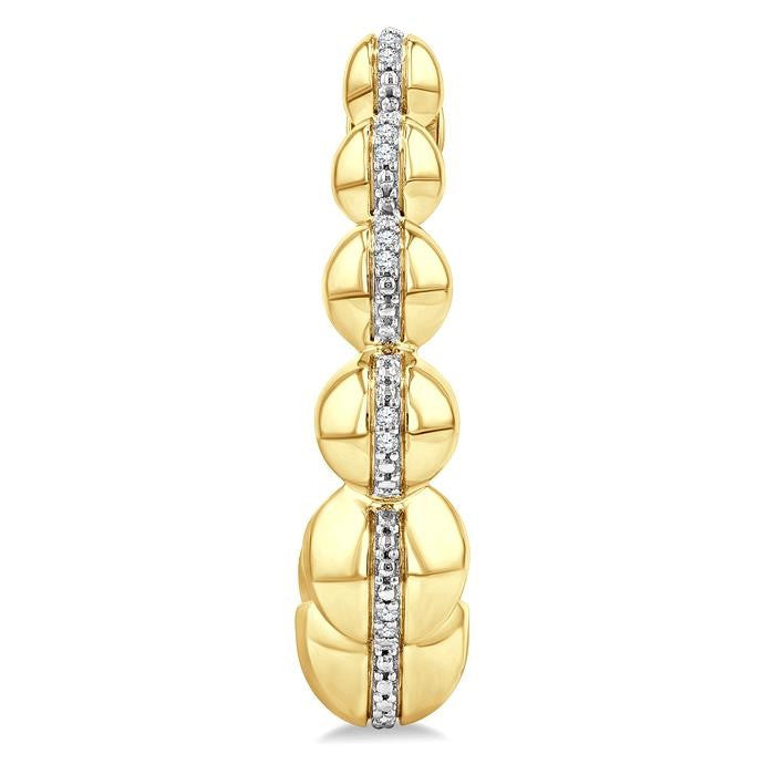 1/10 Ctw Bold Graduated Hemisphere Round Cut Diamond Fashion Half Hoop Earrings in Yellow Gold Vermeil