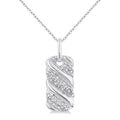 Silver Bold Ribbed Diamond Fashion Pendant