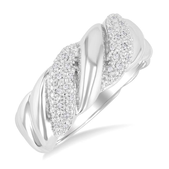 Silver Bold Diamond Fashion Ring