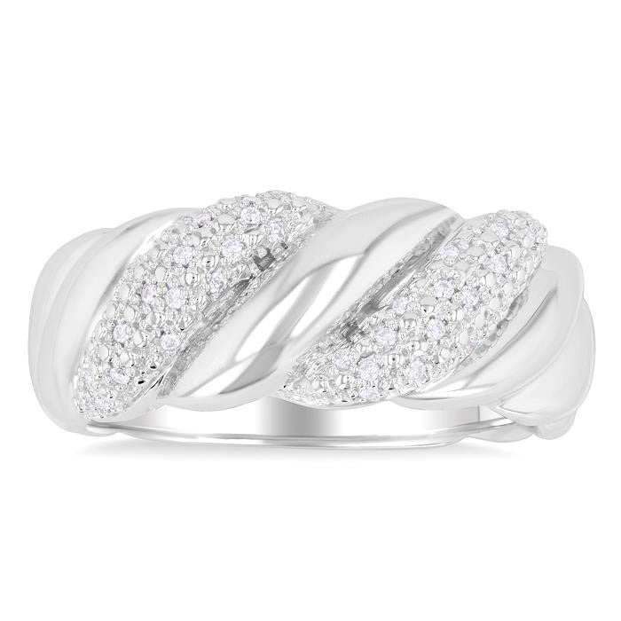 Silver Bold Diamond Fashion Ring