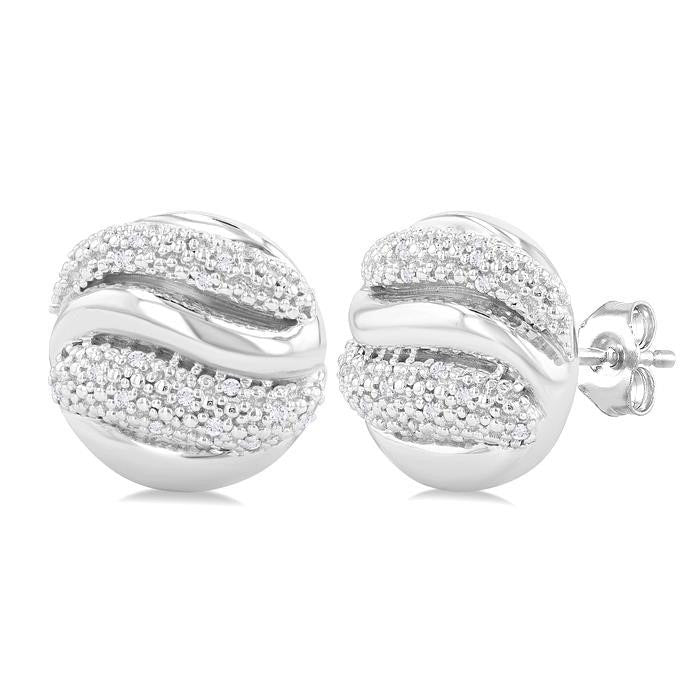 Silver Bold Diamond Fashion Earrings