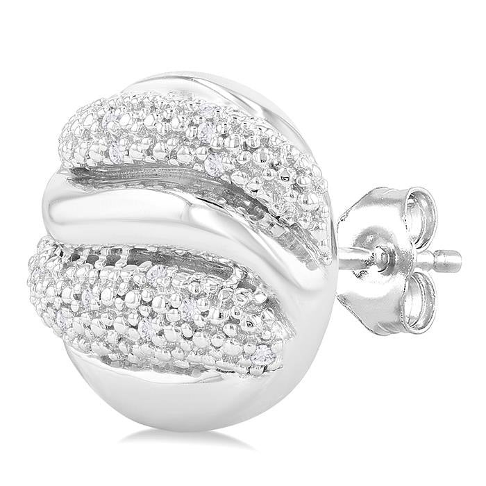 Silver Bold Diamond Fashion Earrings