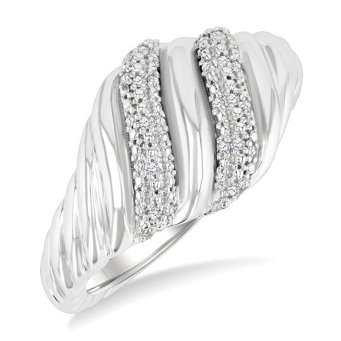 Silver Bold Diamond Band