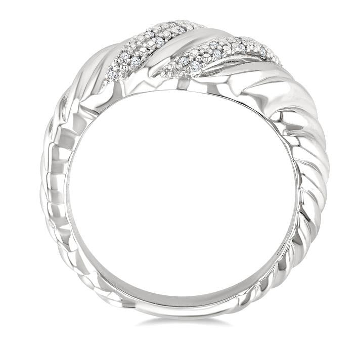 Silver Bold Diamond Band