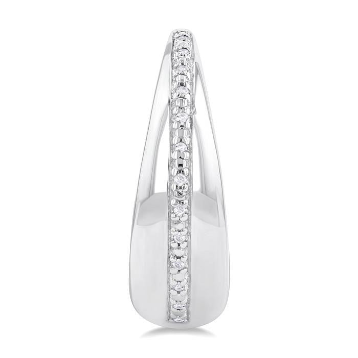 Silver Bold Diamond Hoop Earrings