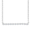 1/10 Ctw Petite Bar Round Cut Diamond Pendant With Chain in Sterling Silver