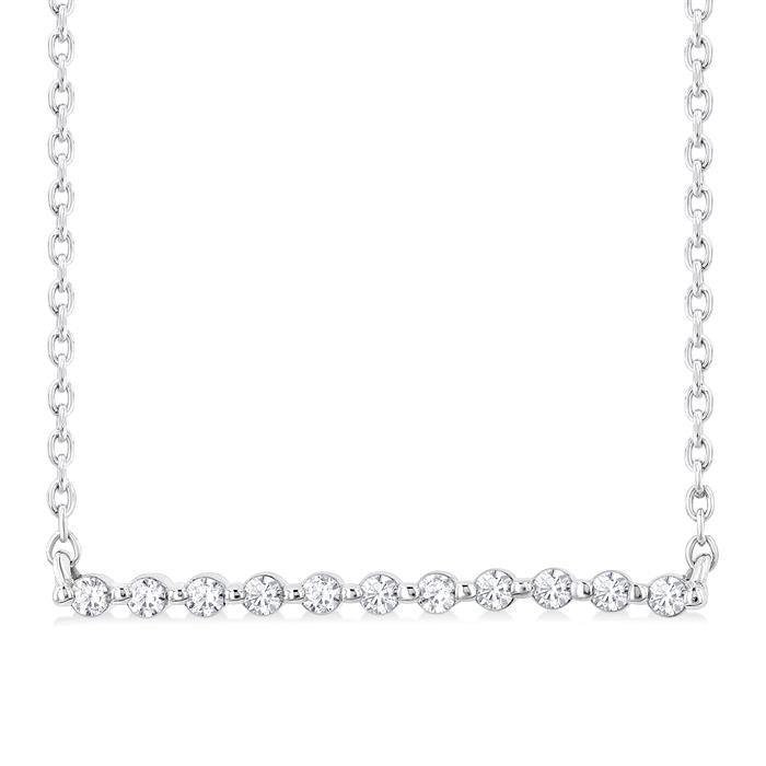 Silver Bar Petite Diamond Fashion Pendant