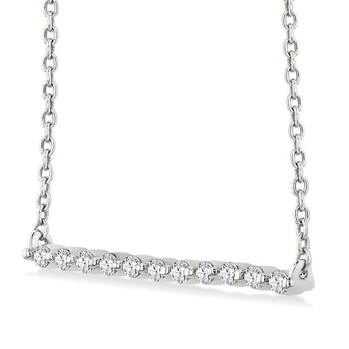 Silver Bar Petite Diamond Fashion Pendant