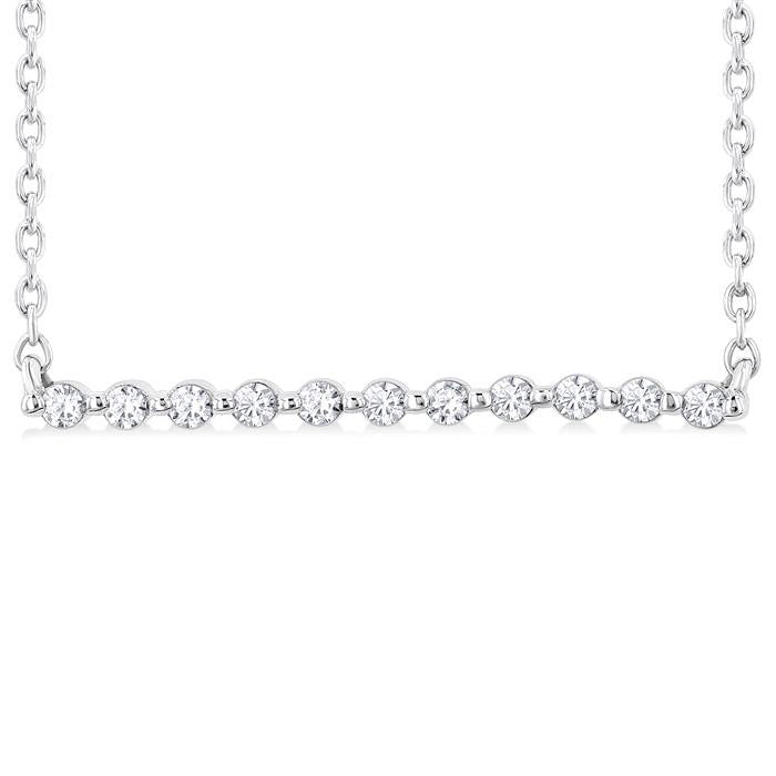 Silver Bar Petite Diamond Fashion Pendant