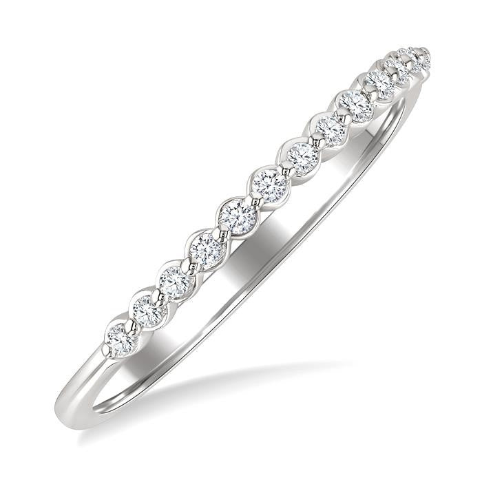 1/10 Ctw Round Cut Diamond Fashion Band in Sterling Silver