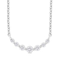 Silver Graduated Petite Diamond Fashion Smile Necklace