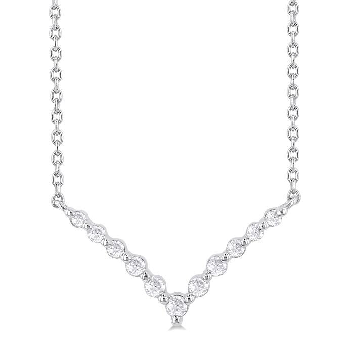 Silver Chevron Petite Diamond Fashion Pendant