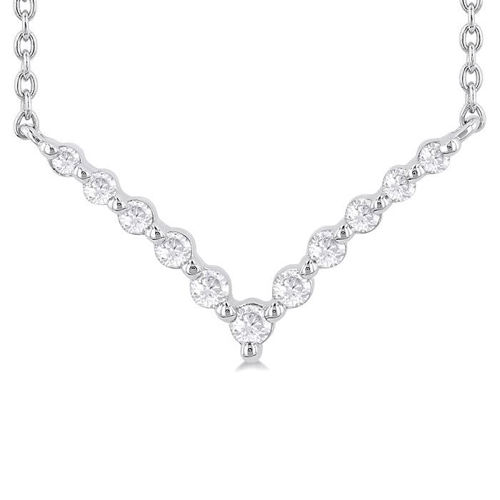 Silver Chevron Petite Diamond Fashion Pendant