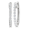 1/6 Ctw Petite Shared Prong Round Cut Diamond Hoop Earrings in Sterling Silver