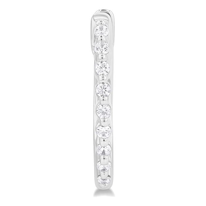 Silver Petite Diamond Fashion Hoop Earrings