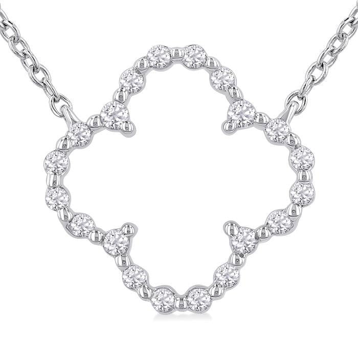 Silver Clover Petite Diamond Fashion Pendant