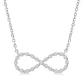 1/8 Ctw Petite Infinity Round Cut Diamond Fashion Pendant With Chain in Sterling Silver