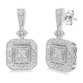 1/20 Ctw Round Cut Diamond Vintage Earrings in Sterling Silver