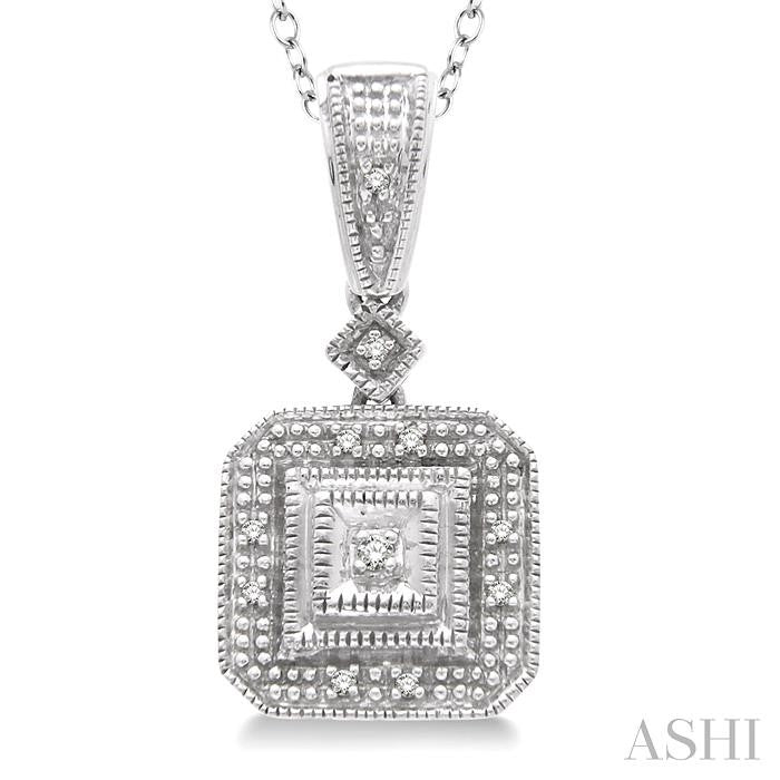 1/20 Ctw Round Cut Diamond Vintage Pendant in Sterling Silver With Chain
