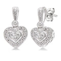Heart Shape Silver Diamond Fashion Earrings