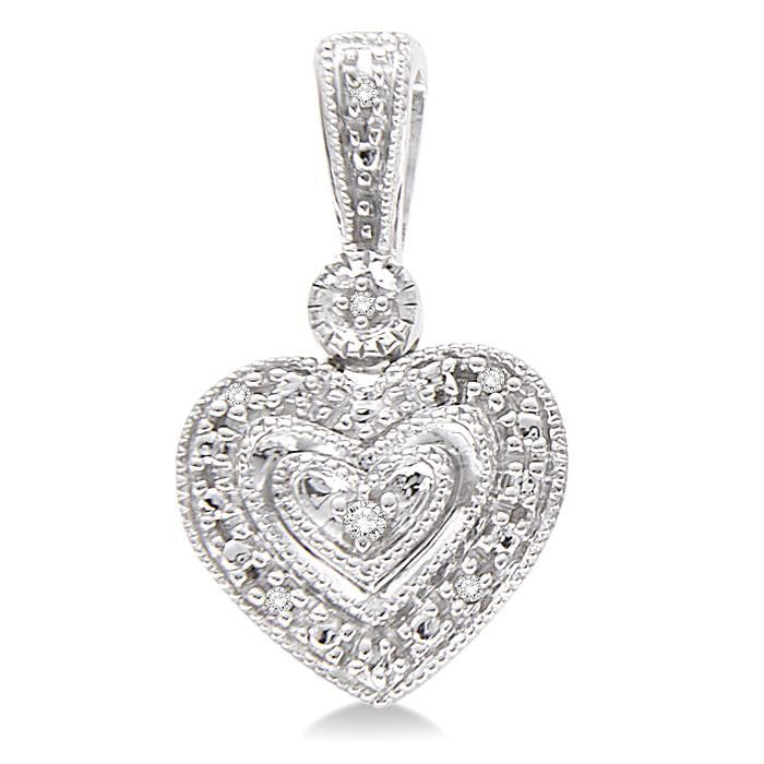 Heart Shape Silver Diamond Fashion Earrings