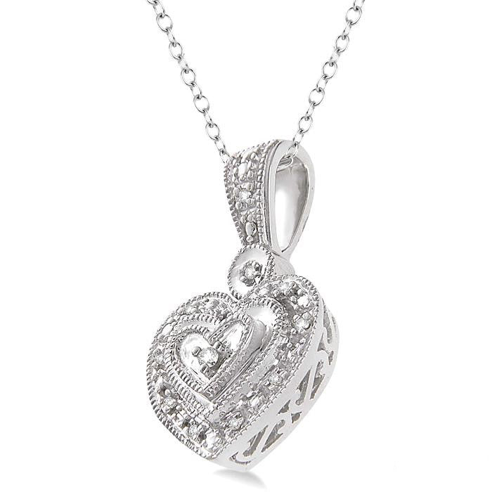 Cypress Lilith Silver Heart Shape Diamond Fashion Pendant