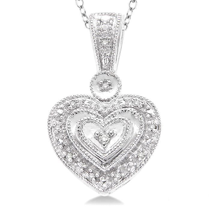 Cypress Lilith Silver Heart Shape Diamond Fashion Pendant